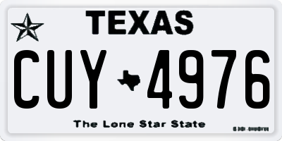 TX license plate CUY4976