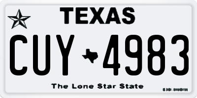 TX license plate CUY4983