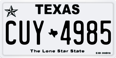TX license plate CUY4985