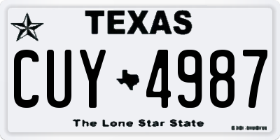 TX license plate CUY4987