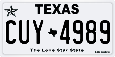 TX license plate CUY4989