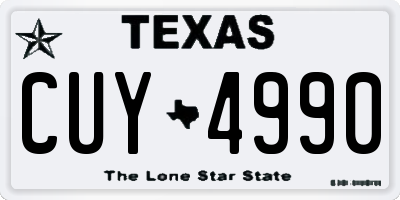 TX license plate CUY4990