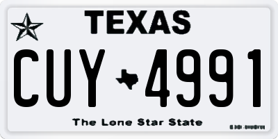 TX license plate CUY4991