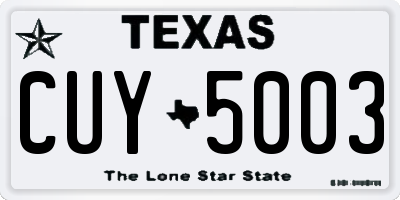 TX license plate CUY5003