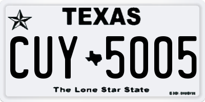 TX license plate CUY5005
