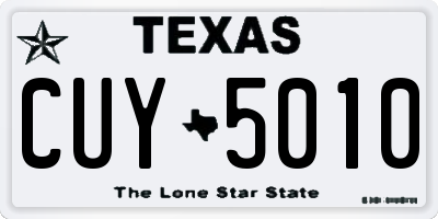 TX license plate CUY5010