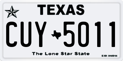 TX license plate CUY5011