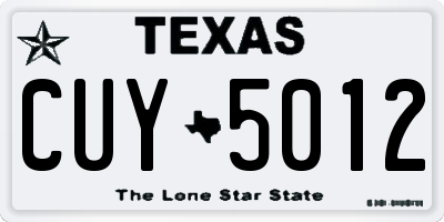 TX license plate CUY5012