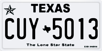 TX license plate CUY5013