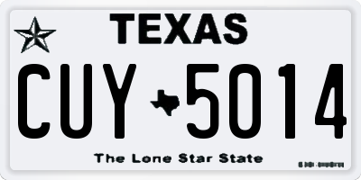 TX license plate CUY5014