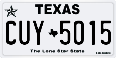 TX license plate CUY5015
