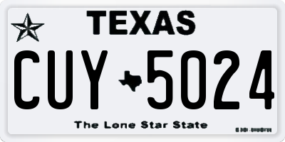TX license plate CUY5024