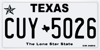 TX license plate CUY5026