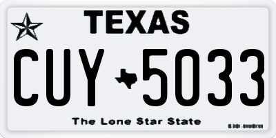 TX license plate CUY5033