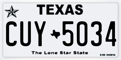 TX license plate CUY5034