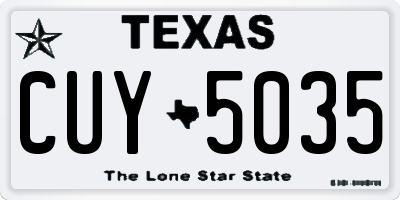 TX license plate CUY5035