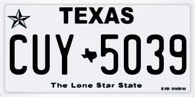 TX license plate CUY5039