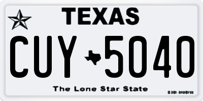 TX license plate CUY5040