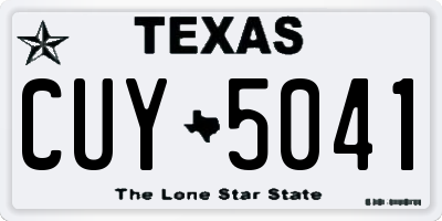 TX license plate CUY5041