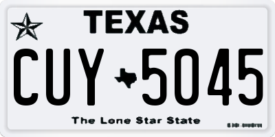 TX license plate CUY5045
