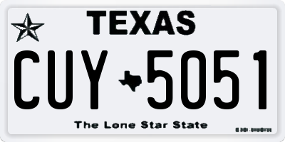 TX license plate CUY5051