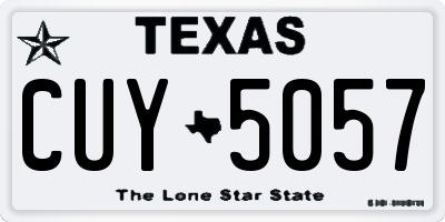 TX license plate CUY5057