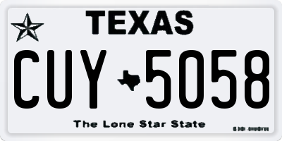 TX license plate CUY5058