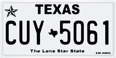 TX license plate CUY5061