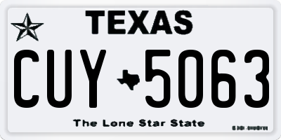 TX license plate CUY5063