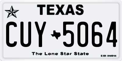 TX license plate CUY5064