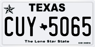TX license plate CUY5065
