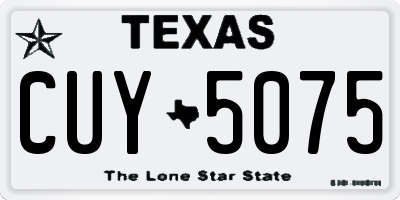 TX license plate CUY5075