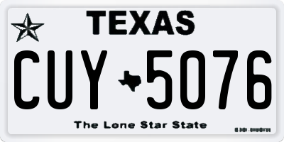 TX license plate CUY5076