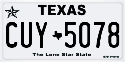 TX license plate CUY5078