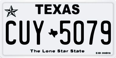 TX license plate CUY5079