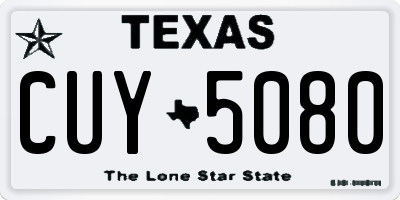 TX license plate CUY5080