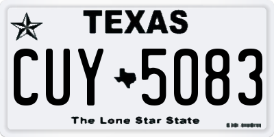 TX license plate CUY5083