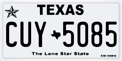 TX license plate CUY5085