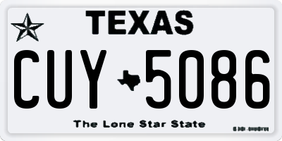 TX license plate CUY5086