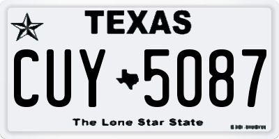 TX license plate CUY5087