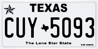 TX license plate CUY5093