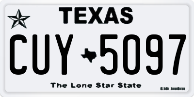 TX license plate CUY5097