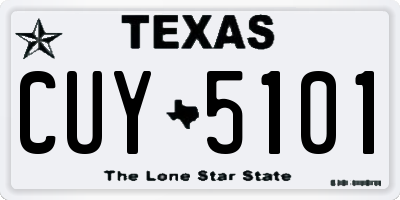 TX license plate CUY5101