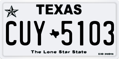 TX license plate CUY5103