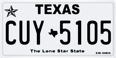 TX license plate CUY5105