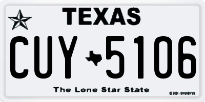 TX license plate CUY5106