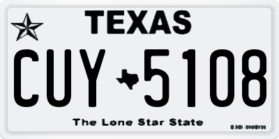 TX license plate CUY5108
