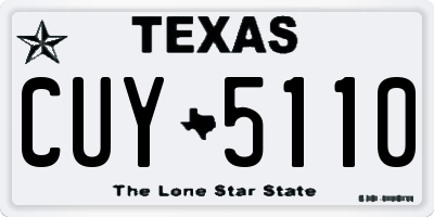 TX license plate CUY5110