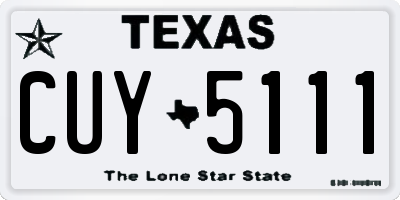 TX license plate CUY5111