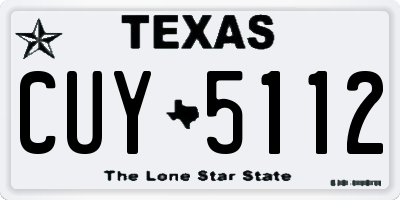 TX license plate CUY5112